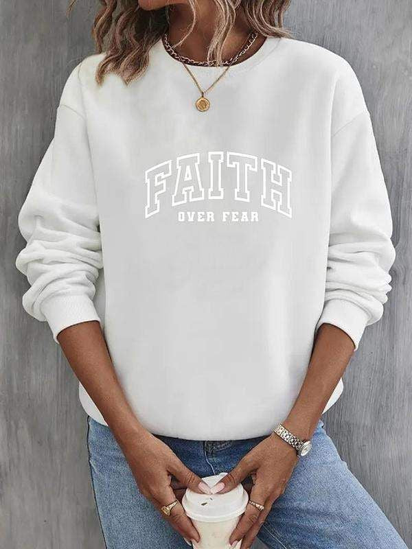 WHITE SWEATSHIRT FAITH OVER FEAR