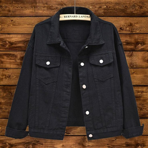 Classic Black Cropped Denim Jacket - Timeless and Trendy