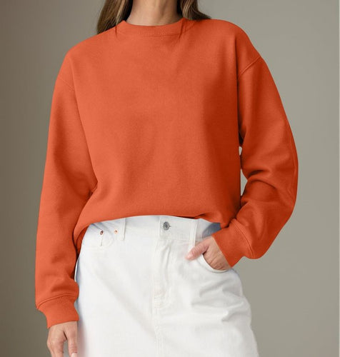 Amber Orange Winter Sweatshirt – Long Sleeves for Cozy Comfort