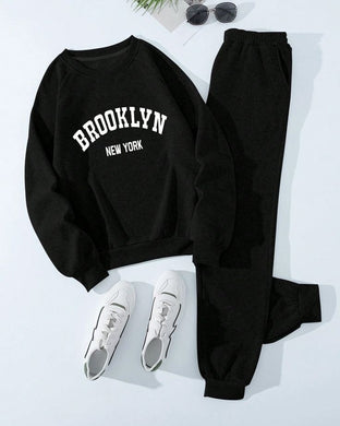 BLACK SWEAT SUITSET BROOKLYIN