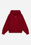 RED NIKE  SOLID DRAWSTRING WITH KANGROO POCKETS HOODIE