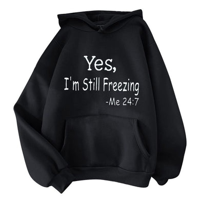 BLACK HOODIE YES I'M FREEZING-UNISEX