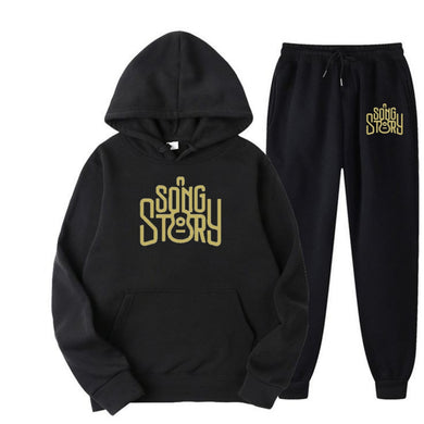 BLACK SWEATWEAR SONGSTRONG HOODIE WITH TROUSER UNISEX