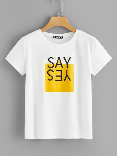 SAY YES WHITE TSHIRT-UNISEX