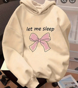 NEW ARRIVAL-CREAM LET ME SLEEP HOODIE