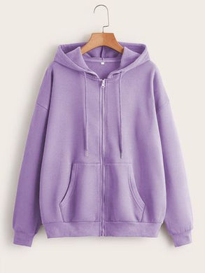 Aromatic Lavender Zipper Hoodie for Women – Soft, Stylish & Comfortable