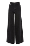 Charcoal Black  wide leg-High waist jeans