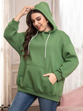 BASIC GREEN HOODIE-WOMEN