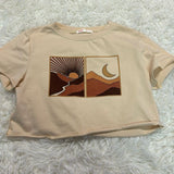 CREAM COLOR SUN AND MOON FRONT-UNISEX