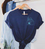 NEAVY BLUE TSHIRT CAMERA DESIGN ON POCKET-unisex