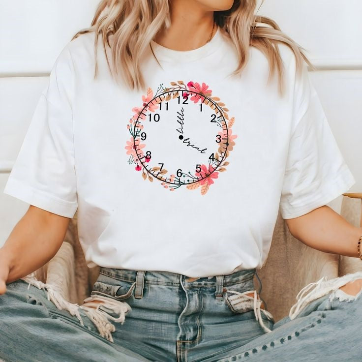 CLOCK WHITE TSHIRT-WOMEN